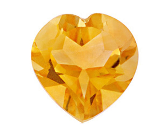 Loose Natural Yellow Citrine Love Heart Cut Stones Sizes 7mm - 10mm