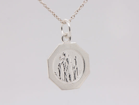 BJC® Sterling Silver St Saint Christopher Pendant / Medallion Travel Necklace STC6