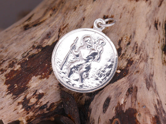 BJC® Sterling Silver St Saint Christopher Pendant / Medallion Travel Necklace STC9