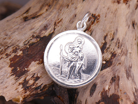 BJC® Sterling Silver St Saint Christopher Pendant / Medallion Travel Necklace STC36