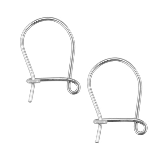 Solid Sterling Silver Earring Safety Wires Hooks Findings 13mm Sold In Pairs 925 High Quality British Made