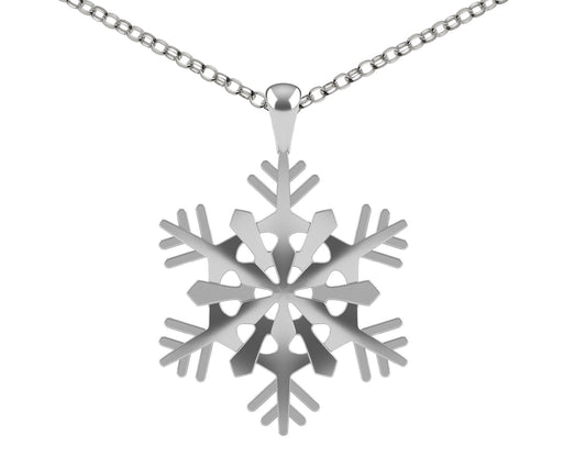 BJC® Sterling Silver 925 Snowflake Necklace Pendant Lovingly Handmade In Wales