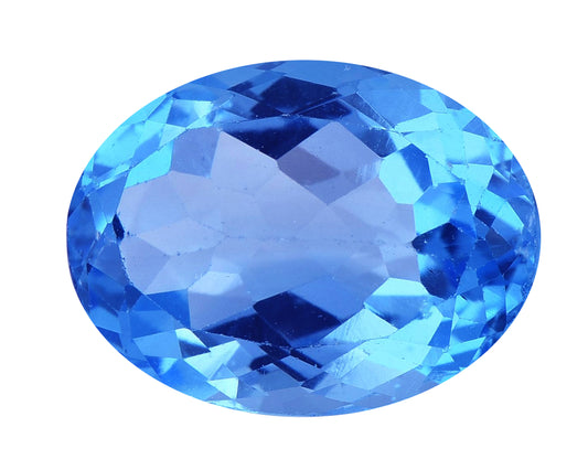 BJC® Loose Natural Oval Cut Swiss Blue Topaz 100% Natural 13mm x 11mm 8.50ct