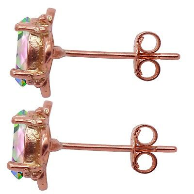 BJC® 9ct Rose Gold Natural Mystic Topaz Single Stud Earrings Studs 1.50ct