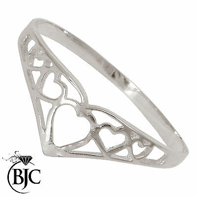 BJC® Sterling Silver 925 Filigree Wishbone Designer Dress Ring Size J -Y  W19