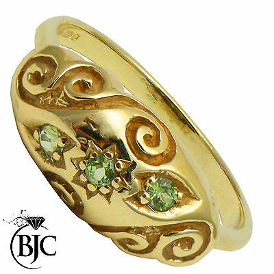 BJC® 9ct Yellow Gold Peridot 0.15ct Gypsy Size M Engagement Ring R149