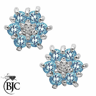 BJC® 9ct Yellow Gold Natural Topaz & Diamond Cluster Stud Earrings Studs ER6