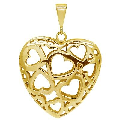 Beautiful Large 9ct Yellow Gold Hearts of Hearts Pendant Stunning design