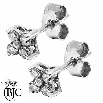 BJC® 9ct White Gold Daisy Cluster Diamond Stud 0.24ct Earrings Studs ER26