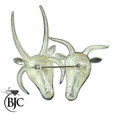 BJC® Solid Sterling Silver Jacob Sheep 2 Horn & 4 Horned Brooch Pin