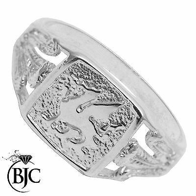 BJC® Solid Sterling Silver Welsh Wales Prince Feather Rings Unisex In Size J - Y