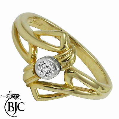 BJC® 9ct Yellow Gold Diamond 0.10ct Solitaire Size P Engagement Dress Ring R80