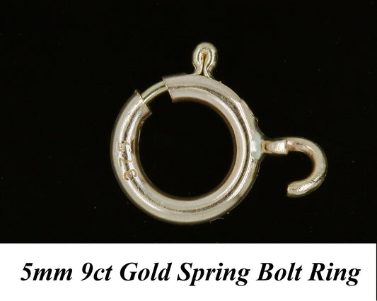 9ct Yellow Gold 5mm Open Opening Bolt Ring Clasp Necklace & Bracelet Repair