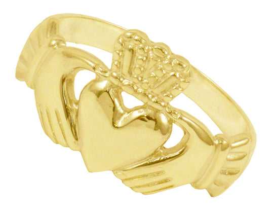 BJC® 9ct Yellow Gold Claddagh Irish Mens Ring Multiple Sizes Engagement R175