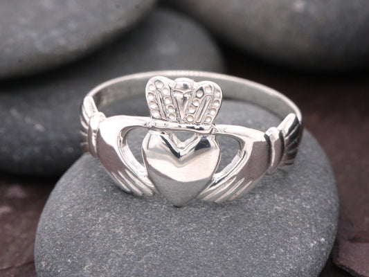 BJC® Ladies Sterling Silver Claddagh Dress Ring Size G - Y Brand New In Gift Box