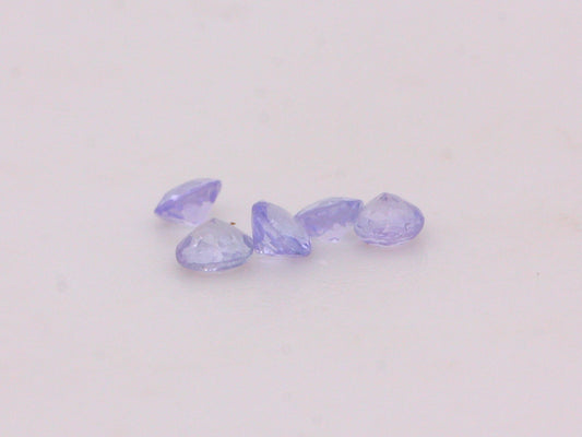 BJC® Loose Round Brilliant Cut Natural Untreated Tanzanite Stones AAA Grade 2mm Round Lilac / Purple / Blue