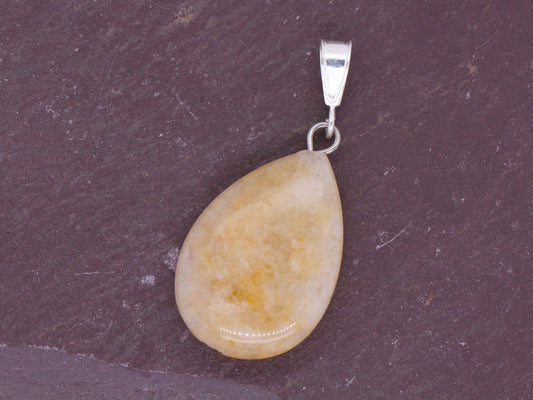 BJC® Sterling Silver Natural Orange Crystal Teardrop Pear Drop Pendant & Necklace