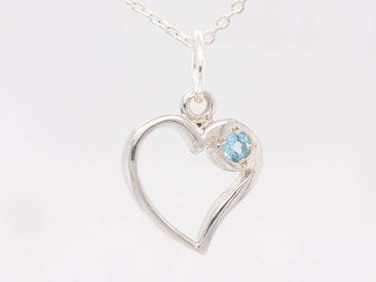 BJC® Sterling Silver Blue Topaz Heart Drop Pendant & Optional Silver Necklace