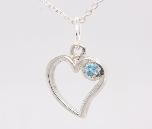 BJC® Sterling Silver Blue Topaz Heart Drop Pendant & Optional Silver Necklace