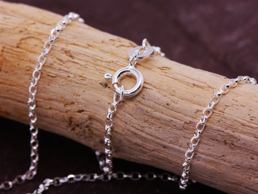 BJC® Sterling Silver Round Diamond Cut Belcher 1.4mm Pendant / Hanging Necklace Chain