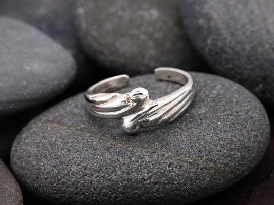 BJC® Sterling Silver 925 Feather Design Universal Toe Ring 1.5 Grams Brand New