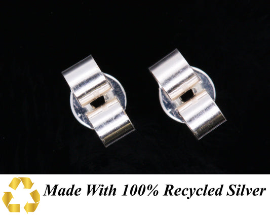 3 Pairs of Sterling Silver 925 Earring Backs Medium 5mm 925 Scrolls Butterfly Scroll NVL001X