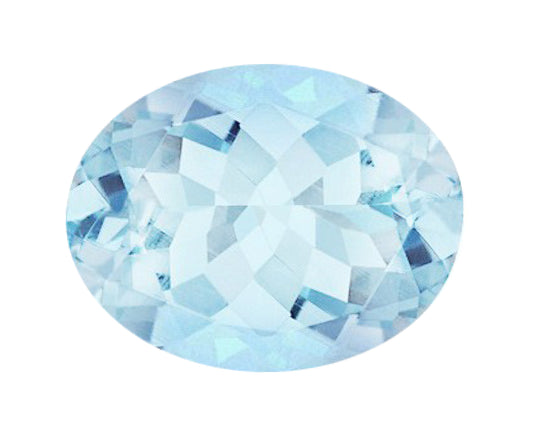 BJC® Loose Oval Cut Natural Untreated Aquamarine Stones AAA Grade 8mm x 6mm 1.20ct