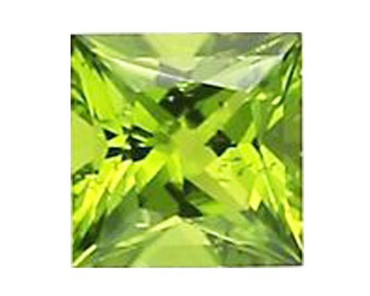BJC® Loose 4mm x 4mm Princess Cut Natural Peridot Stone Green Deep Beautiful Colour