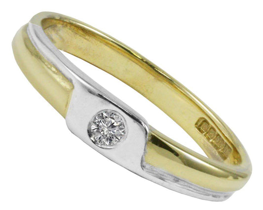 BJC® 9ct Yellow Gold Diamond 0.05ct Solitaire Size N Engagement Dress Ring R79