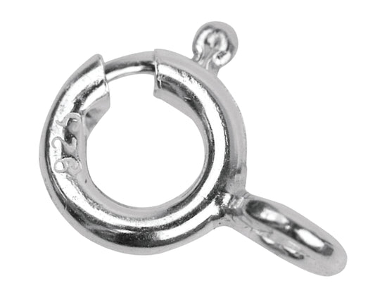 Solid Sterling Silver 7mm Closed Bolt Rings for Necklace / Bracelet Closing Catch