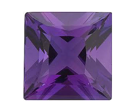 BJC® Loose Princess Cut Bright Purple Colour Amethyst Stone 100% Natural Stones