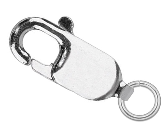 Sterling Silver Lobster Claw Oval Clasp Closer Necklace Bracelet Repair 7mm - 17mm ( 925 Silver )