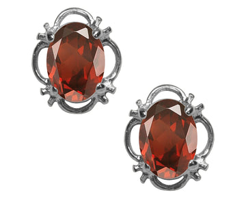 BJC® 925 Sterling Silver Natural Almandine Garnet Stud Earrings Studs 1.50ct