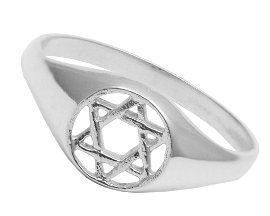 BJC® Sterling Silver Jewish Star Of David Ring In Size J - V Brand New In Box