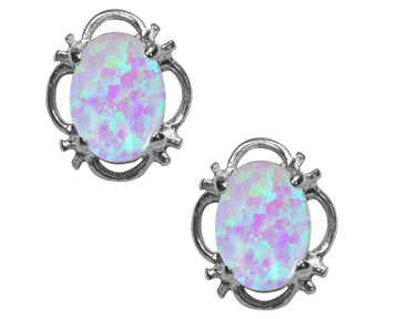 BJC® 925 Sterling Silver Stunning Opal Single Stud Earrings Studs 1.50ct