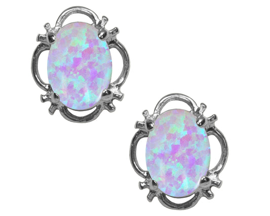 BJC® 925 Sterling Silver Stunning Opal Single Stud Earrings Studs 1.50ct