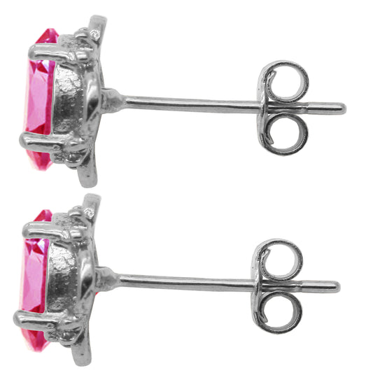 BJC® 925 Sterling Silver Natural Pink Topaz Single Stud Earrings Studs 1.50ct