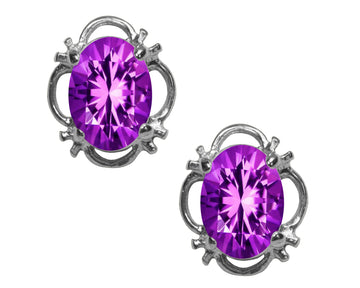 BJC® 925 Sterling Silver Natural Amethyst Single Stud Earrings Studs 1.50ct