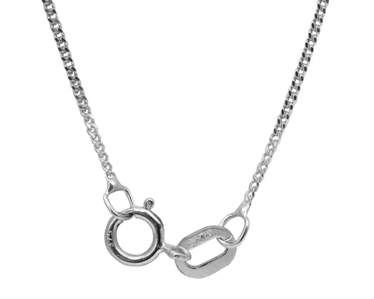 BJC® 9ct White Gold Microcurb Curb Hanging Pendant Chain Necklace Necklaces