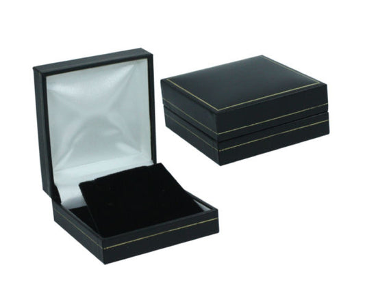 BJC® Black Leatherette & Velvet Earring Earrings Gift Presentation Box Brand New