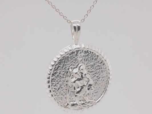 BJC® Sterling Silver St Saint Christopher Pendant / Medallion Travel Necklace STC30