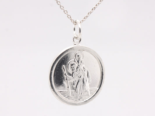BJC® Sterling Silver St Saint Christopher Pendant / Medallion Travel Necklace STC36