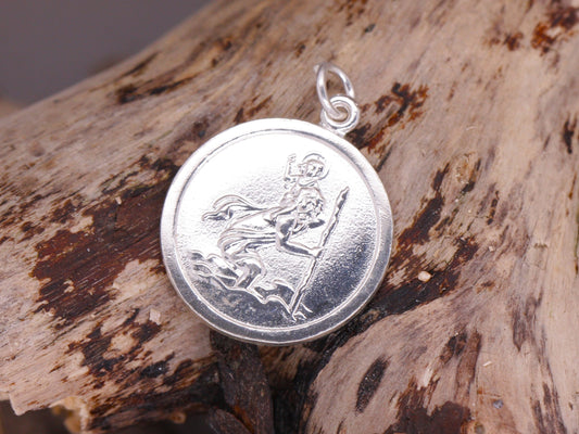 BJC® Sterling Silver St Saint Christopher Pendant / Medallion Travel Necklace STC35