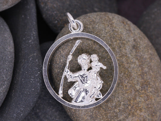 BJC® Sterling Silver St Saint Christopher Pendant / Medallion Travel Necklace STC13