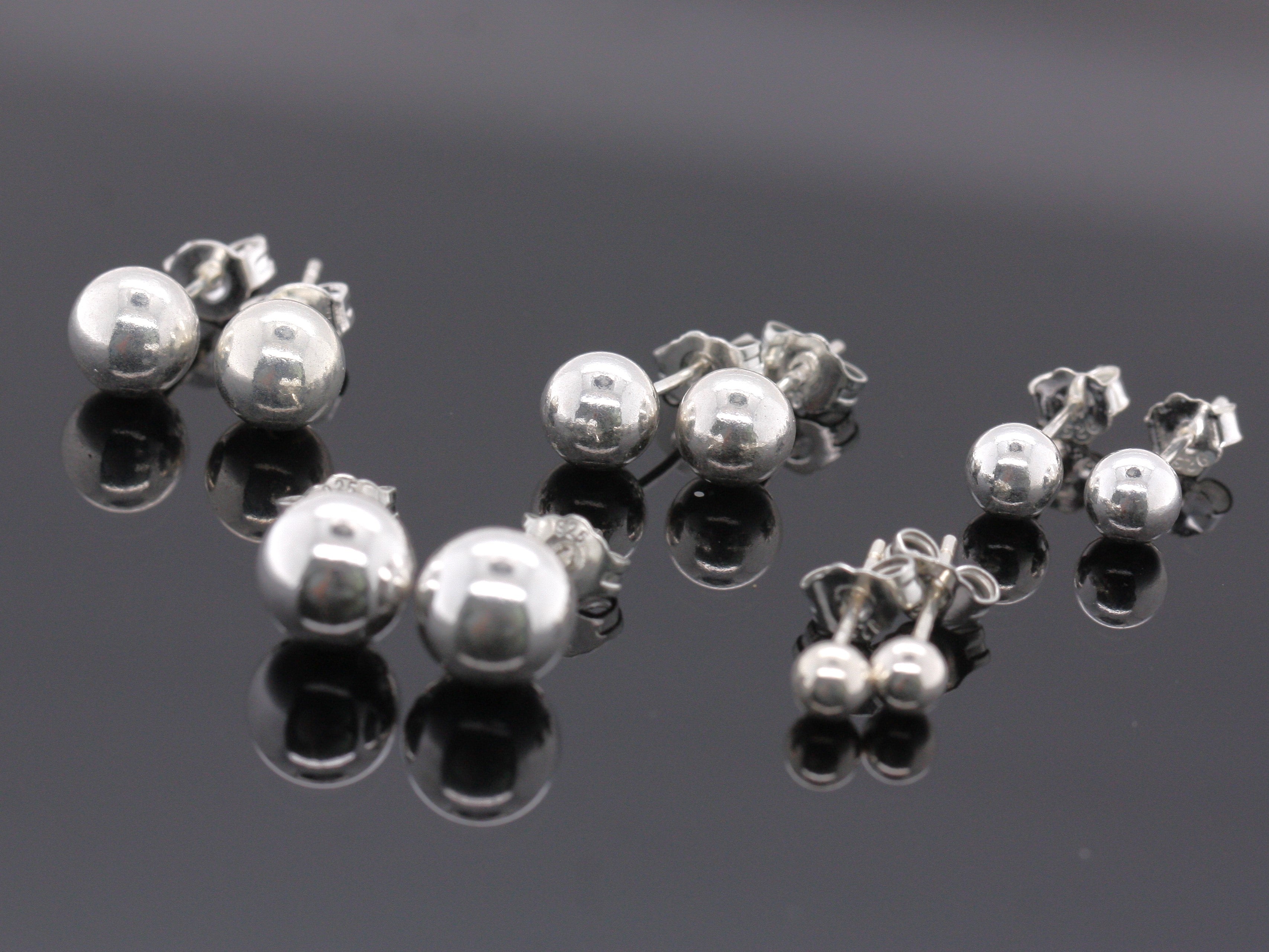 8mm sterling silver ball clearance stud earrings