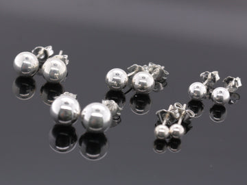 BJC® Sterling Silver Ball Stud Earrings 4mm - 8mm Brand New Special Offer