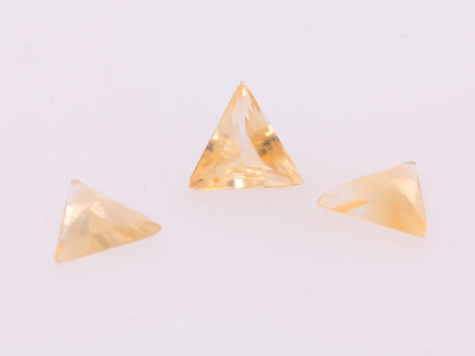 Loose Triangle Cut Natural Orange / Yellow Citrine Flawless 9mm x 9mm