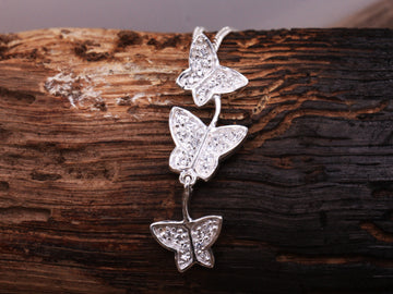 Sterling Silver Butterfly Love Sweetheart Pendant & Necklace