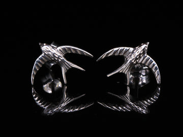 Sterling Silver Swallow Bird Stud Studs Earrings British Made Jewellery