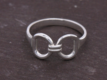 Horse Equestrian Snaffle Bit Pony Ring Size H - P British Made Sterling Silver